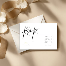Tarjeta De Confirmación De Asistencia Minimal Elegant Calligraphy Typo Wedding