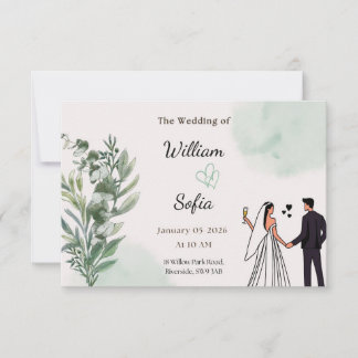 Tarjeta De Confirmación De Asistencia Minimal Modern Wedding Invitation