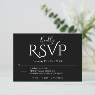 Tarjeta De Confirmación De Asistencia Minimal Simple modern Elegant Wedding