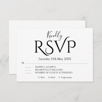 Tarjeta De Confirmación De Asistencia Minimal Simple modern Elegant Wedding