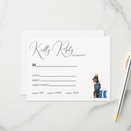 Tarjeta De Confirmación De Asistencia Minimalismo con Ilustracion de perro