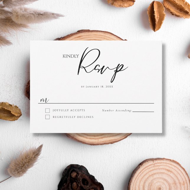 Tarjeta De Confirmación De Asistencia Minimalist Elegant Wedding (Subido por el creador)