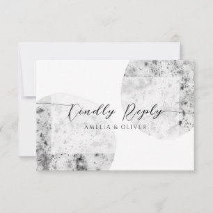 Tarjeta De Confirmación De Asistencia Minimalist gray   Wedding