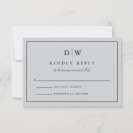 Tarjeta De Confirmación De Asistencia Minimalist Monogram Wedding