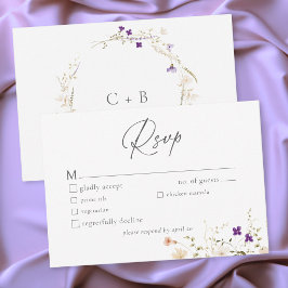 Tarjeta De Confirmación De Asistencia Minimalist Wildflower Romantic Botanical Wedding