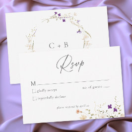 Tarjeta De Confirmación De Asistencia Minimalist Wildflower Romantic Botanical Wedding