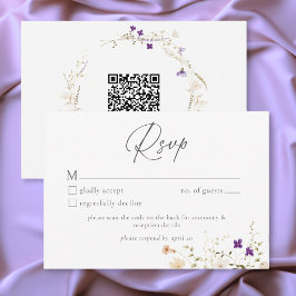 Tarjeta De Confirmación De Asistencia Minimalist Wildflower Romantic Botanical Wedding