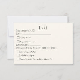 Tarjeta De Confirmación De Asistencia Minimalista moderno Guardar El Boda De Fecha Simpl