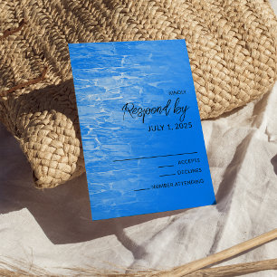 Tarjeta De Confirmación De Asistencia Minimalista Playa Azul Azure