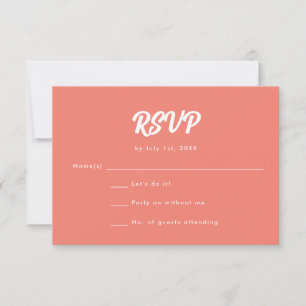 Tarjeta De Confirmación De Asistencia Minimalista tarjeta de boda con letra script rosa 