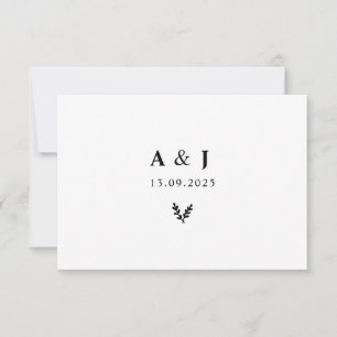 Tarjeta De Confirmación De Asistencia Mínimo Elegante Floral Botánica de Monogramos