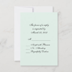 Tarjeta De Confirmación De Asistencia Mint Green