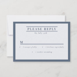 Tarjeta De Confirmación De Asistencia Misty Mountain Blue Gray White Elegant