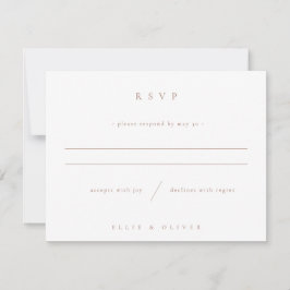 Tarjeta De Confirmación De Asistencia Mocha Mousse & White Boho Boda de fotografía moder