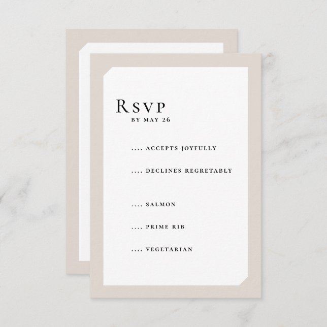 TARJETA DE CONFIRMACIÓN DE ASISTENCIA MODA BODA CÍRCULO (Anverso / Reverso)