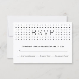 Tarjeta De Confirmación De Asistencia Moda, boda geométrica moderna en blanco y negro RS