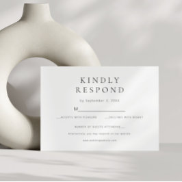 Tarjeta De Confirmación De Asistencia Moda Boda moderno mínimo