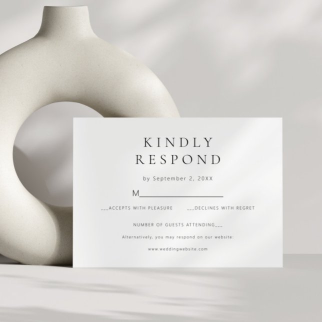 Tarjeta De Confirmación De Asistencia Moda Boda moderno mínimo (PENELOPE | RSVP CARD)