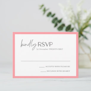 Tarjeta De Confirmación De Asistencia Moda Boda rosa moderno