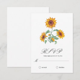 Tarjeta De Confirmación De Asistencia Moda clásica girasoles botánico