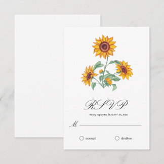 Tarjeta De Confirmación De Asistencia Moda clásica girasoles botánico