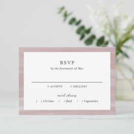 Tarjeta De Confirmación De Asistencia Moda costera Boda Elegante Rosa