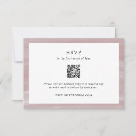 Tarjeta De Confirmación De Asistencia Moda costera Código QR rosa matrimonio elegante