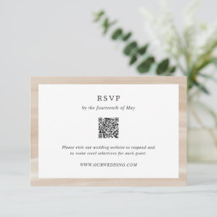 Tarjeta De Confirmación De Asistencia Moda costera Sandy Código QR Neutral matrimonio el