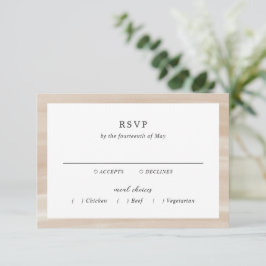 Tarjeta De Confirmación De Asistencia Moda costera Sandy Neutral Elegante Boda