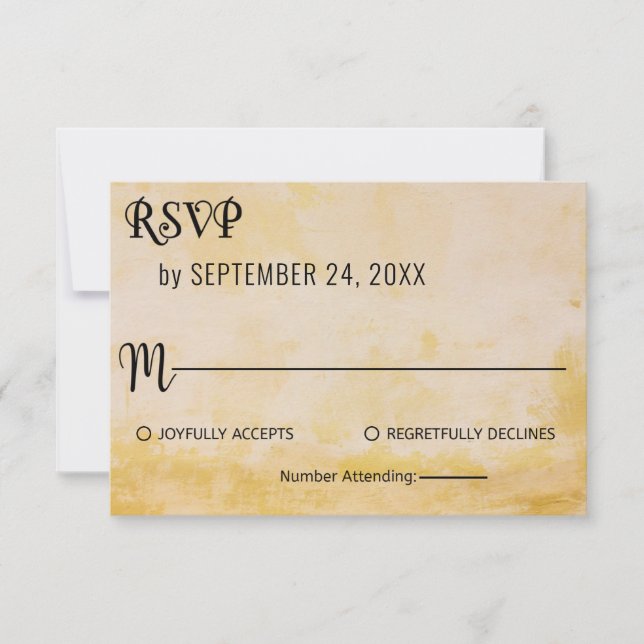 Tarjeta De Confirmación De Asistencia Moda elegante Boda floral rústico polvoriento amar (Anverso)