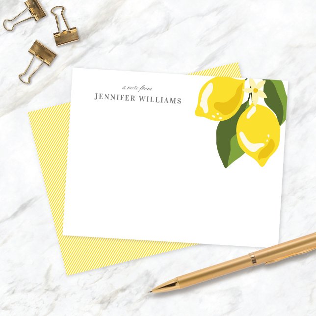 Tarjeta De Confirmación De Asistencia Moda Elegante Lemon Amarillo Notecards Personaliza (Subido por el creador)