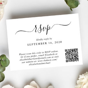 Tarjeta De Confirmación De Asistencia Moda Foto Boda de código QR
