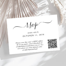 Tarjeta De Confirmación De Asistencia Moda Foto Boda de código QR
