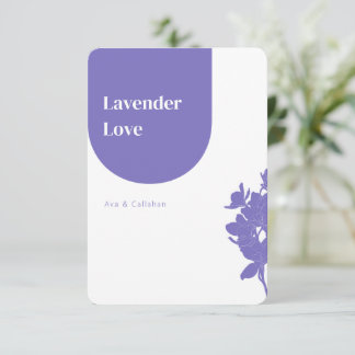 Tarjeta De Confirmación De Asistencia Moda Lavender Love Modern Purple Boda