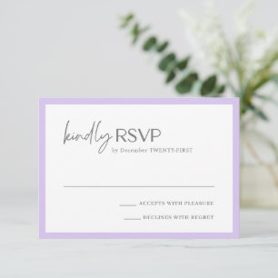 Tarjeta De Confirmación De Asistencia Moda Lilac Boda moderno