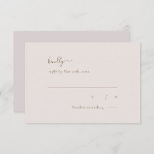Tarjeta De Confirmación De Asistencia Moda minimalista Gold Rubor Simple Elegante Boda