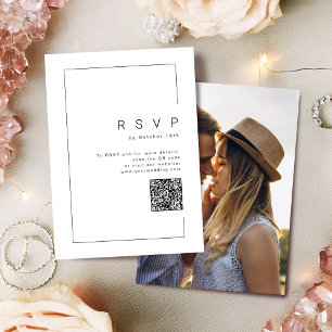 Tarjeta De Confirmación De Asistencia Moda moderna boda minimalista de fotografía código