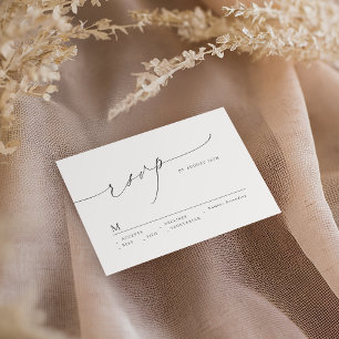 Tarjeta De Confirmación De Asistencia Moda moderna minimalista Guión elegante matrimonio