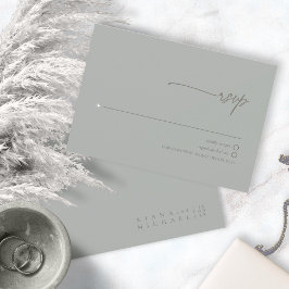 Tarjeta De Confirmación De Asistencia Moda Neutrales Boda Sage Gris ID1020