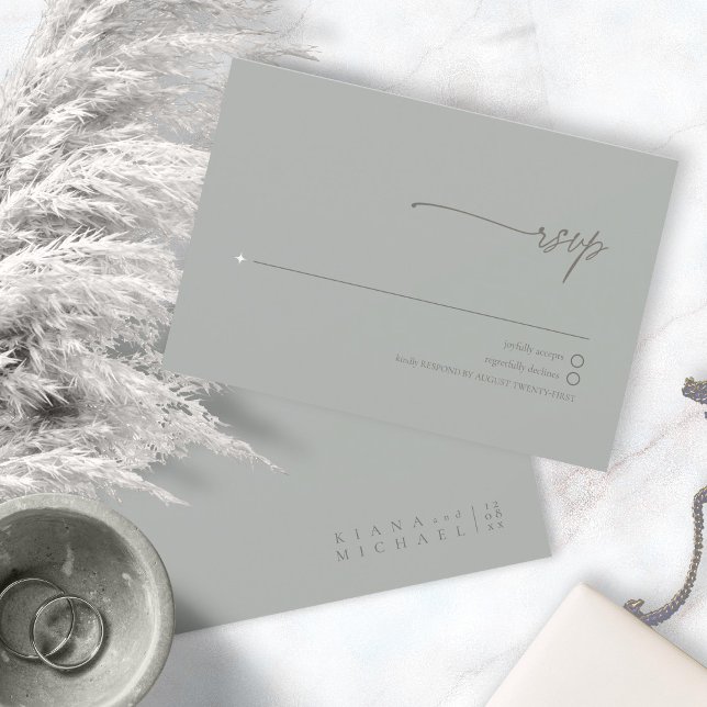 Tarjeta De Confirmación De Asistencia Moda Neutrales Boda Sage Gris ID1020 (Subido por el creador)