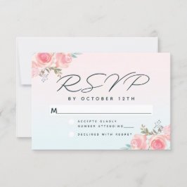 Tarjeta De Confirmación De Asistencia Moda Ombre Rosa Boda Floral Jardín Francés