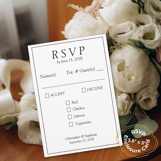 Tarjeta De Confirmación De Asistencia Moda Personalizada Mínima 1 Estilo Periódico Fotog (Minimalist Chic One Photograph Modern Typography Newspaper Wedding RSVP Card)