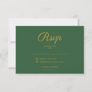 Tarjeta De Confirmación De Asistencia Moda Sage Green y Gold Elegant Wedding