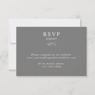 Tarjeta De Confirmación De Asistencia moda simple gris elegante teléfono minimalista en