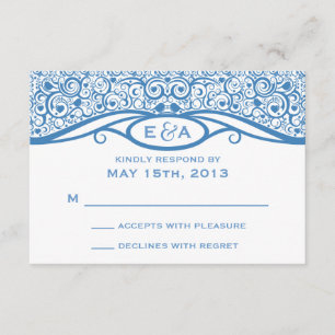 Tarjeta De Confirmación De Asistencia Modelo R.S.V.P. de la vid de los pájaros del amor