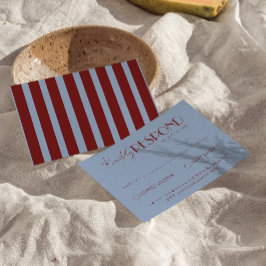 Tarjeta De Confirmación De Asistencia Modern Deep Red Blue Classy Fancy Wedding