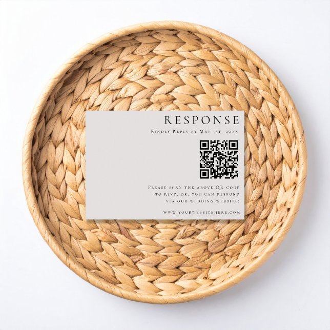Tarjeta De Confirmación De Asistencia Modern Elegance WeddinRSVP QR Code Card (Subido por el creador)