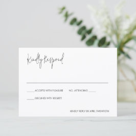 Tarjeta De Confirmación De Asistencia Modern Elegant Wedding
