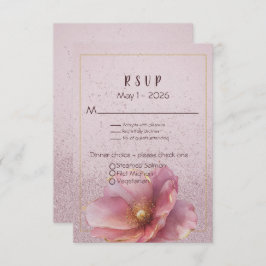 Tarjeta De Confirmación De Asistencia Modern Minimalist Pink Gold Wedding 