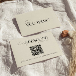 Tarjeta De Confirmación De Asistencia Modern QR Code Retro French Whimsical Wedding